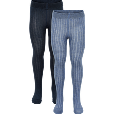 Blue Pantyhoses Children's Clothing Minymo Girls Two Tone Blue Tights - Blue