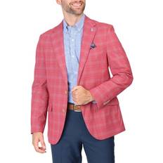 Long - Men Coats Tailorbyrd Men's Signature Glen Plaid Sportcoat Nantucket red (40L)