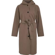 Vila Hooded Coat - Walnut