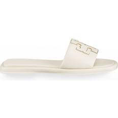 Leather Slides Tory Burch Women's Leather Sport Slide Sandals White