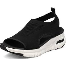 Skechers Vandresandaler Skechers Komfortable Slip-On Sandaler med Støtte til Fodbuen Black