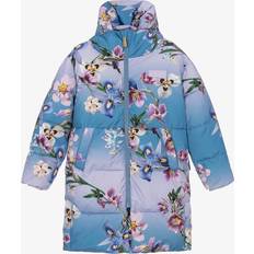 Molo Oberbekleidung Molo Girls Blue Floral Puffer Coat