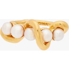 Missoma Women's Molten Pearl Twisted Stacking Ring Gold