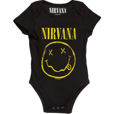 Gula Bodys Barnkläder ROCK OFF Nirvana Kids Baby Grow: Yellow Happy Face (18-24 Months) Nirvana