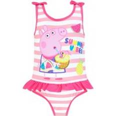 Pink Bathing Suits Peppa Pig Summer Time Stripe Swimsuit Pink 18-24