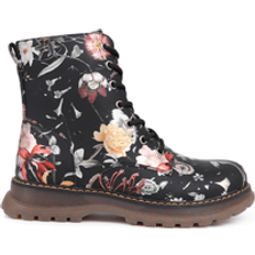 Pavers Shoes Pavers Lace-Up Floral Boots Black