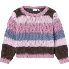 Polyester Knitted Sweaters Children's Clothing Name It Knitted Sweater - Mauve Orchid