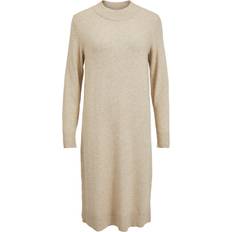 Nainen - Ruskea Mekot Vila VIRil Crew Neck Midi Dress - Natural Melange