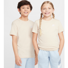 Brown T-shirts Nike Kids' Sportswear Embroidered Futura T-Shirt, Medium, Sanddrift