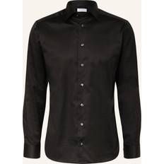 Eton Men Tops Eton Mens Black Cutaway-collar Single-cuff Slim-fit Cotton-twill Shirt BLACK