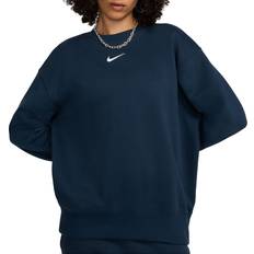 Nike Phoenix Fleece Oversized Crew Sweatshirt - Navy/Blanco