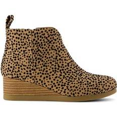 Toms Boots Children's Shoes Toms Clare Wedge Boot Little Kid Big Kid Toffee Cheetah BROWN PRINT