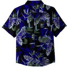 Rayon Shirts KingSize Big & Tall Printed Camp Shirt Blue island (5X)