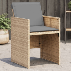 Havemøbler vidaXL Havestole 4 Stk Med Hynder Polyrattan Beige