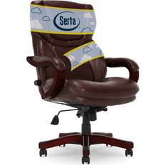 Furniture Serta Big & Tall Executive Redwood Leather Upholstered Swivel Fixed Height Office Chair