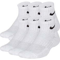 Nike white socks 6 pack Nike Kid's Everyday Cushioned Ankle Socks 6-pack - White/Black (SX6912-100)