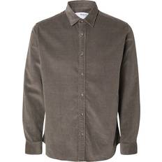 Clothing Selected Regowen-cord Long Sleeve Shirt Grau Mann