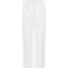 Dolce & Gabbana Uomo Pantaloni & Shorts Dolce & Gabbana Flared Cotton Poplin High Rise Jeans White