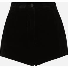 Dolce & Gabbana Damen Shorts Dolce & Gabbana Shorts Aus Samt Aus Einer Baumwollmischung Mit Satinbesätzen Schwarz