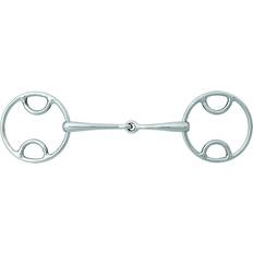 Stainless Steel Bits Korsteel Stainless Steel Jointed Beval Loose Ring Snaffle Bit