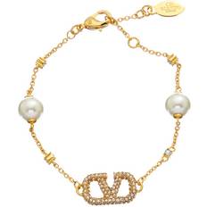 Valentino Armbanden Valentino Vlogo Signature Bracelet - Metal/Crystal/Pearls