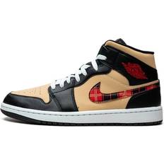 Beige - Homme Chaussures de Basket Jordan Air 1 Mid Se - Tartan Swoosh