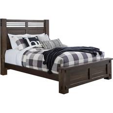 Queen Beds Thackery Low Profile Standard Bed 58.75 H x 84.5 W x 85.0 D in Brown Wood