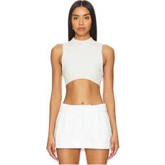 Nike Modal Clothing Nike Womens Chill Knit Rib Crop Tank Beige
