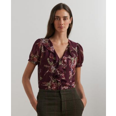 Polo Ralph Lauren Blouses Polo Ralph Lauren Ralph Lauren Floral Georgette Puff-Sleeve Blouse in Burgundy Multi