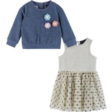 Andy & Evan Floral T-Shirt Dress Set in Navy Heather 12-18M (12-18M)