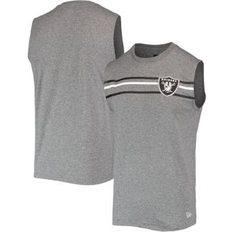 Tops New Era Men's Heathered Gray Las Vegas Raiders Brushed Sleeveless Tank Top Heathered Gray