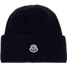 Moncler Bonnets Moncler Wool Ribbed Beanie navy One