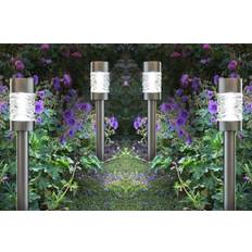 B&Q Garden Decorations B&Q 4X Solar Power Bollard Stake Lights Led - One Size