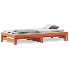 190 cm Senge vidaXL Day Bed With Trundle With Out Mattress Wax Brown 90x190 cm Single