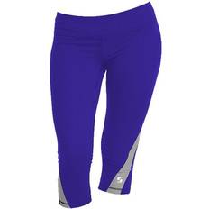 Soffe 889155537759 Dri Women Color Block Capri Pant, Royal & Gunmetal