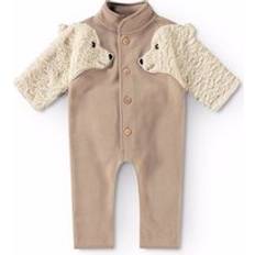 Babys Schneeoveralls Molo Beige Bear Fleece Pramsuit