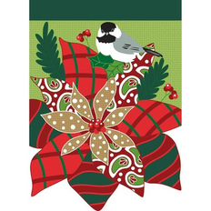 Flags & Accessories 1477 Poinsettia Christmas Garden Flag 18.0 H x 13.0 W in Brown/Green/Red