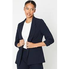 Elastane/Lycra/Spandex - Women Suits Dorothy Perkins Ruched Sleeve Blazer Navy