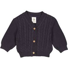18-24M Koftor Müsli Müsli by Green Cotton Knit Cable Cardigan Baby 92 unisex Koftor Från Magasin Mystery Blue (92)