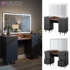 Rechteckige Schminktische VICCO Anika 120 x 80 cm Mit LED-Spiegel Schminktisch