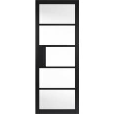 Black Interior Doors JB Kind JB Kind Metro Black Internal 35 x 1981 x 610 mm Interior Door Clear Glass (x198.1cm)