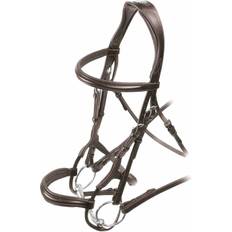 Pony Bridles Velociti (X Full, Havana) Velociti Ergonomic Leather Horse Cavesson Bridle