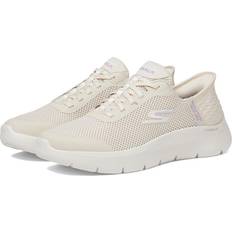 Sans lacets Chaussures de marche Skechers GO Walk Flex Damen-Sneaker, Hands Free Slip-Ins mit großem Einstieg, Cremeweiß Weit