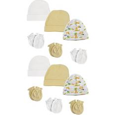 18-24M Beanies Children's Clothing NC-0391 Baby Boy, Baby Girl, Unisex Infant Caps & Mittens, White Newborn Pack of