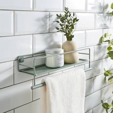 Green Towel Rails, Rings & Hooks Dunelm Essentials Towel Rail With Shelf Sage