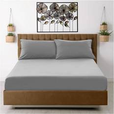 Gaveno Cavailia Microfiber Fitted King Grey Bedsheet - One Size Bed Sheet Grey