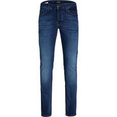 Jack & Jones Jeans Slim Fit Denim Stretch Hose Stone Washed mit Knopfleiste JJIGLENN JJICON, Farben:Blau,Größe Jeans:W29 L34,Z Länge L30/32/34/36/38:L34