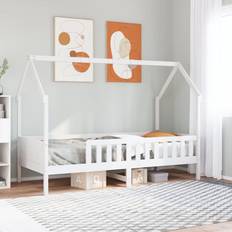vidaXL Sengeramme Til Husseng 90x200 cm Massivt Fyrretræ Hvid