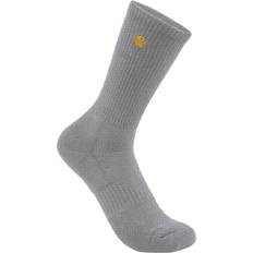 Carhartt Underwear Carhartt Men's Solid Logo Crew Socks Pack, Medium, Heather Grey