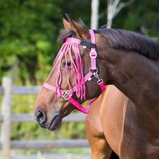 Poliéster Aseo y cuidado Horze Frontalera antimoscas para caballos nylon Rose